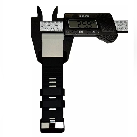 Watch Band 25mm Black w White Rubber Replacement For Nixon 51-30 Strap Garmin - Picture 6 of 12